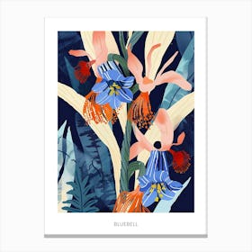 Colourful Flower Illustration Poster Bluebell 2 Canvas Print