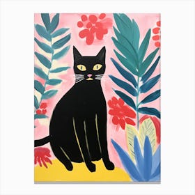 Matisse Inspired Black House Cat Painting Poster 1 Canvas Print