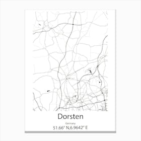 Dorsten,Germany Minimalist Map Canvas Print