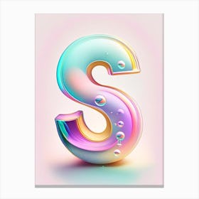 S, Alphabet Bubble Rainbow 1 Canvas Print