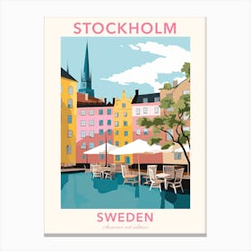 Stockholm, Sweden, Flat Pastels Tones Illustration 2 Poster Canvas Print