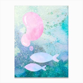 Glow fishes Canvas Print
