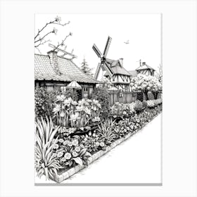 Garden In Black And White Canvas Print