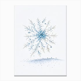 Fragile, Snowflakes, Pencil Illustration 2 Canvas Print