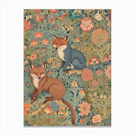 william morris Foxes In A Garden Canvas Print