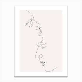 Portrait Of A Couple Monoline Asthetic Mnimalist Drawing Canvas Print