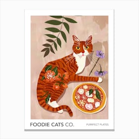 Foodie Cats Co Cat And Pizza 6 Canvas Print