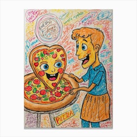 Heart Pizza Canvas Print