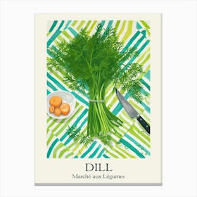 Marche Aux Legumes Dill Summer Illustration 7 Canvas Print