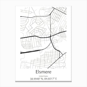 Elsmere,United States Minimalist Map 1 Canvas Print