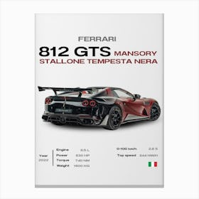 Ferrari 812 Mansory Canvas Print