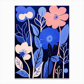 Blue Flower Illustration Lily 4 Canvas Print