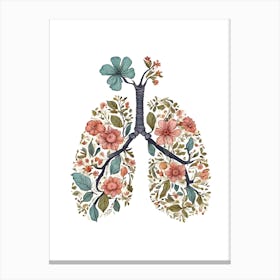 Lungs With Flowers Canvas Print