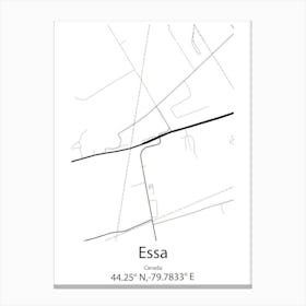 Essa,Canada Minimalist Map Canvas Print