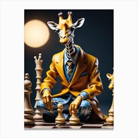 Giraffe Chess Canvas Print