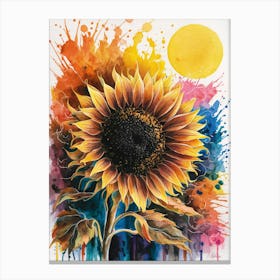 Sunflower, Water Color Painting, Art Canvas Print