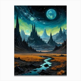 Space Landscape 2 Canvas Print