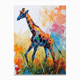 Abstract Geometric Colourful Giraffe 3 Canvas Print