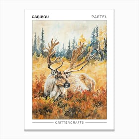 Caribou Pastel Watercolour 2 Poster Lienzo