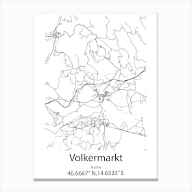 Volkermarkt,Austria Minimalist Map Canvas Print