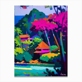 Kep Cambodia Colourful Painting Tropical Destination Canvas Print