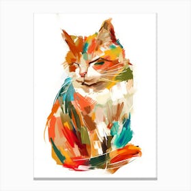 Colorful Cat Painting 1 Canvas Print