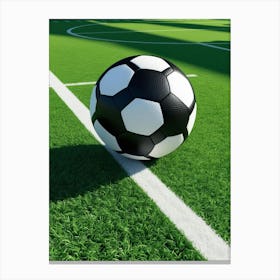 Soccer Ball On The Field 4 Canvas Print