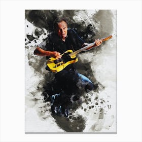 Smudge Of Bruce Springsteen Jump In Concert Canvas Print
