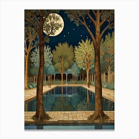 William Morris Night At The Pool 1 Canvas Print