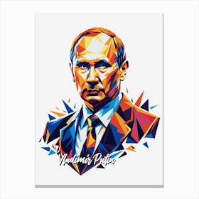 Vladimir Putin 01 Portrait WPAP Pop Art Canvas Print