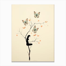 portrait of a butterfly woman 2 Canvas Print