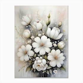 White Flowers In A Vase Canvas Print