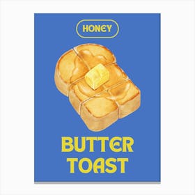 Honey Butter Toast Kitchen Illustration Canvas Print