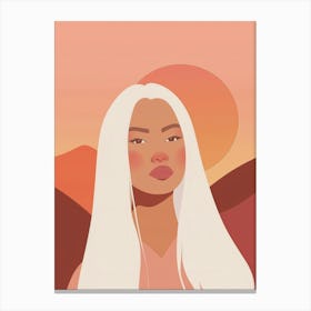 Portrait Of A Woman With White Hair Canvas Print