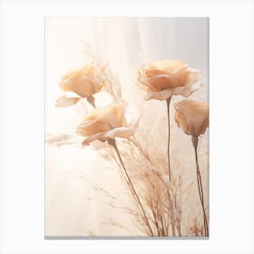 Boho Dried Flowers Rose 12 Canvas Print