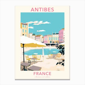 Antibes, France, Flat Pastels Tones Illustration 3 Poster Canvas Print