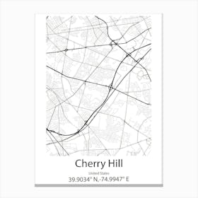 Cherry Hill Mall,United States Minimalist Map Canvas Print