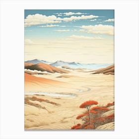 Tottori Sand Dunes In Tottori, Ukiyo E Drawing 1 Canvas Print