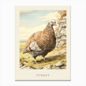 Beatrix Potter Inspired  Animal Watercolour Turkey Canvas Print