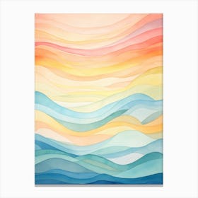 Abstract Watercolor Background With Waves Canvas Print