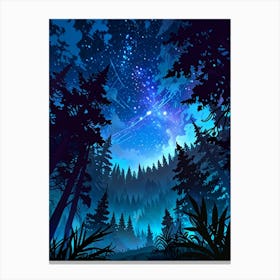 Night Sky In The Forest 2 Toile