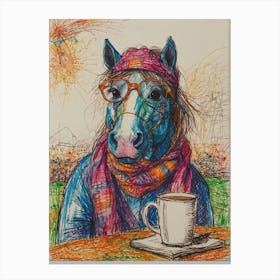 Coffee And A Horse Canvas Print