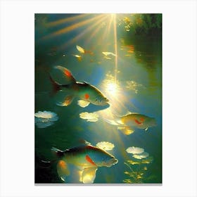 Kigoi Koi Fish Monet Style Classic Painting Canvas Print