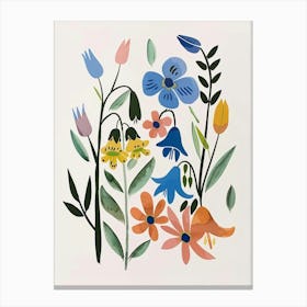 Painted Florals Bluebell 4 Canvas Print