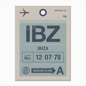Ibiza Luggage Tag Canvas Print