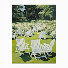 White Lawn Chairs - expressionism Canvas Print