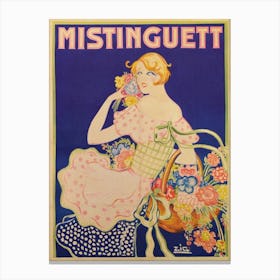 Mistinguet French Women Entertainer Vintage Poster Canvas Print