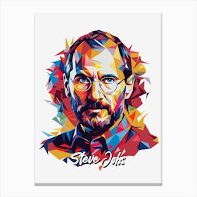 Steve Jobs 04 Portrait WPAP Pop Art Canvas Print