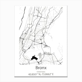 Bronx,United States Minimalist Map 1 Canvas Print