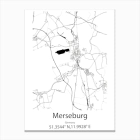 Merseburg,Germany Minimalist Map Canvas Print